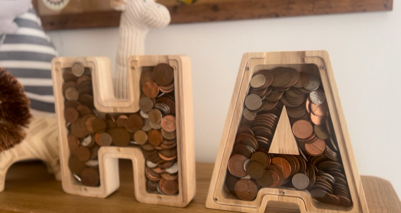 Initial Letter Wooden Bank