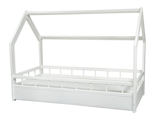 Wooden House Bed 160x80cm With Barriers + ECO Mattress