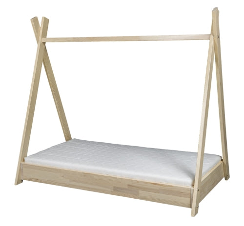 Wooden Teepee Tent Bed 160x80cm + ECO Mattress