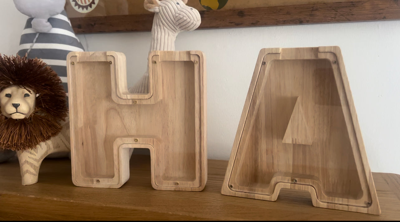 Initial Letter Wooden Bank